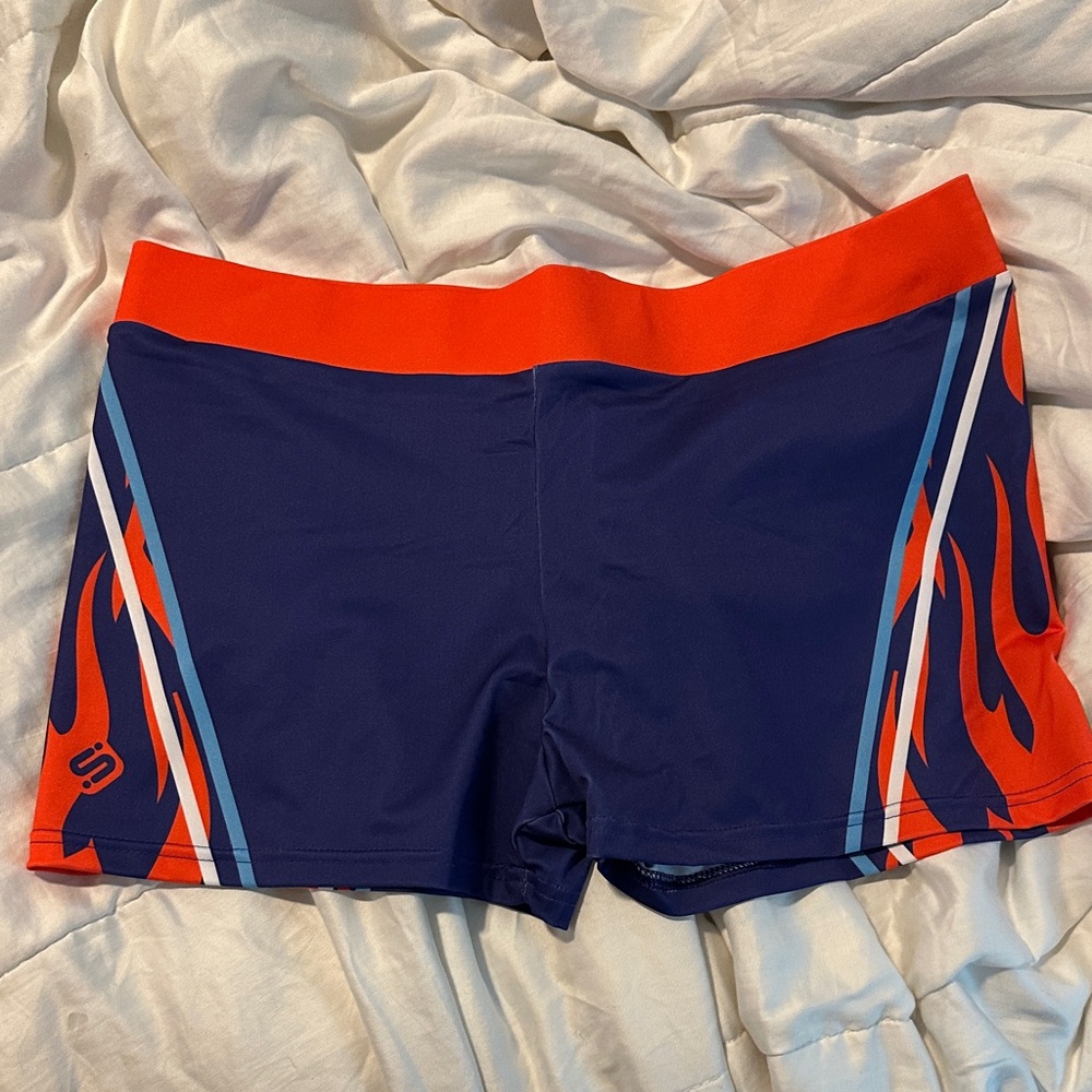 Stylish Athletic Shorts - Purple and Orange